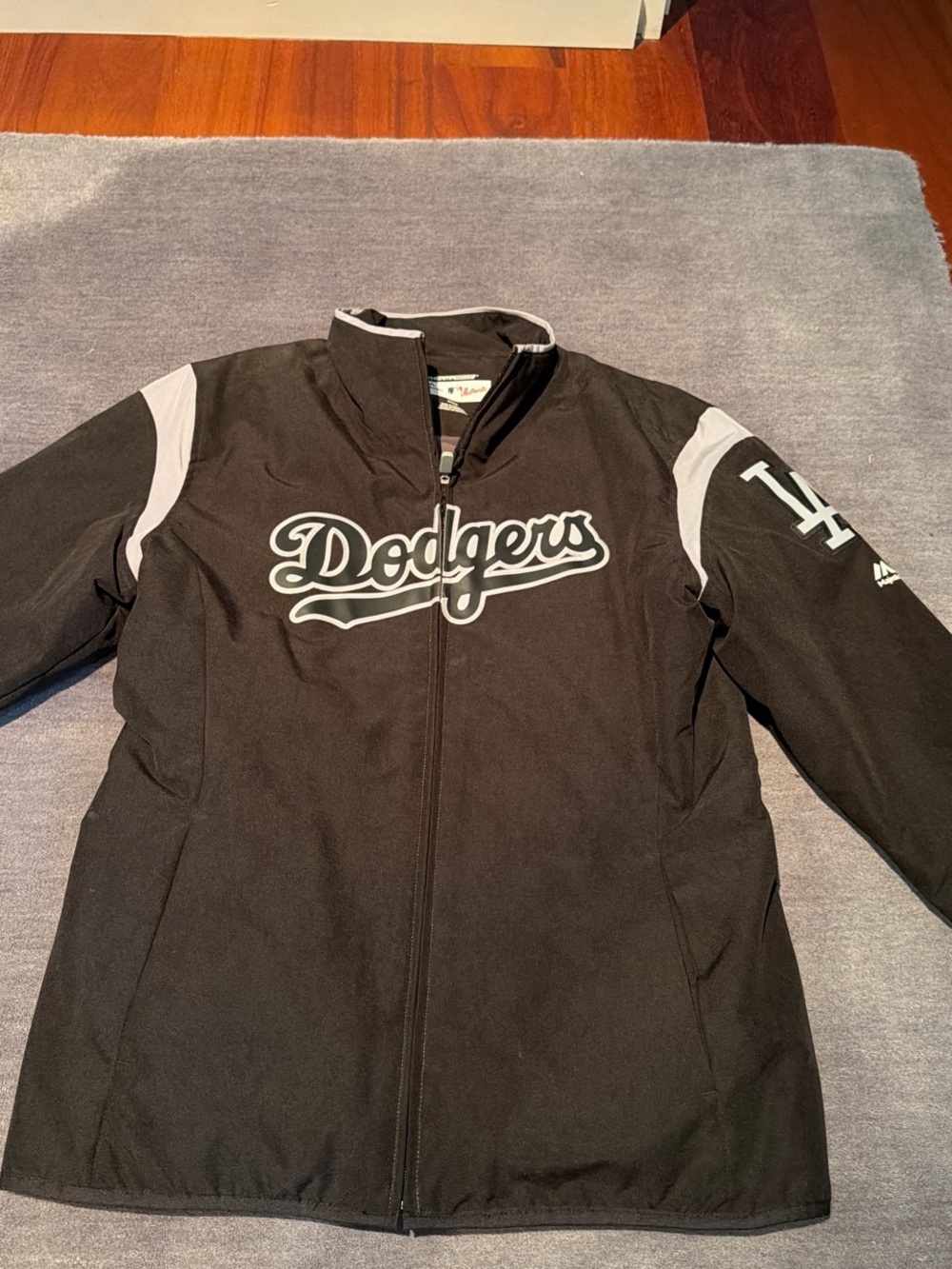 MLB Dodgers Black and Grey Full-Zip Jacket